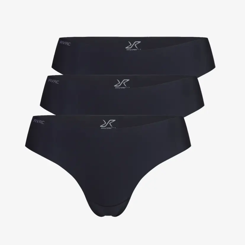 RevolutionRace 3-pack Ultimate Invisible Active Thong Dame Black