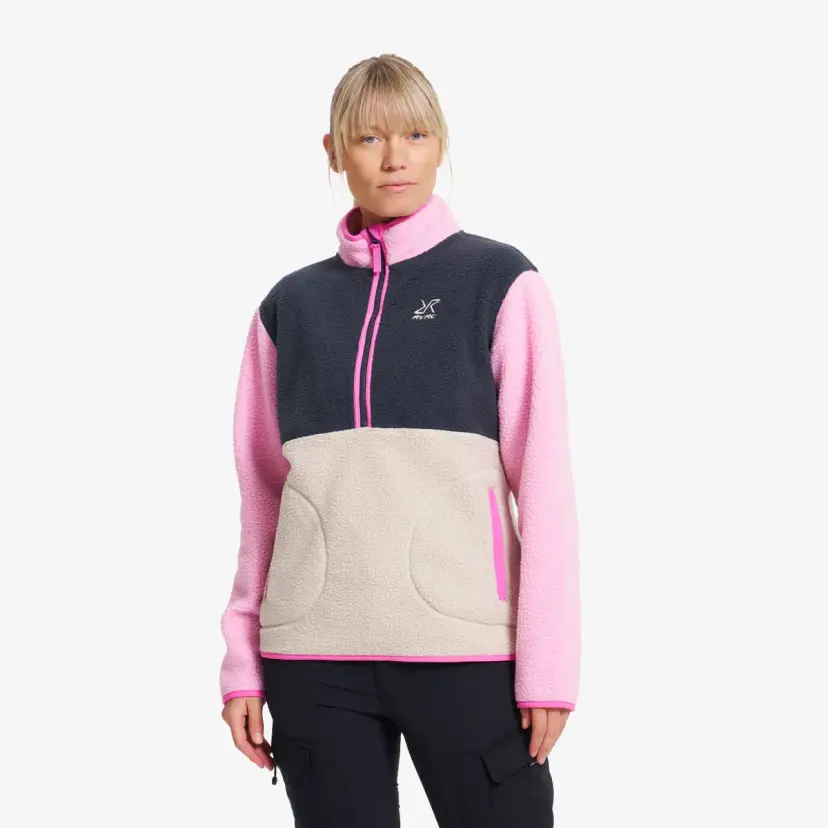 RevolutionRace Canyon Half-zip Pile Fleece Dame Bright pink/India ink
