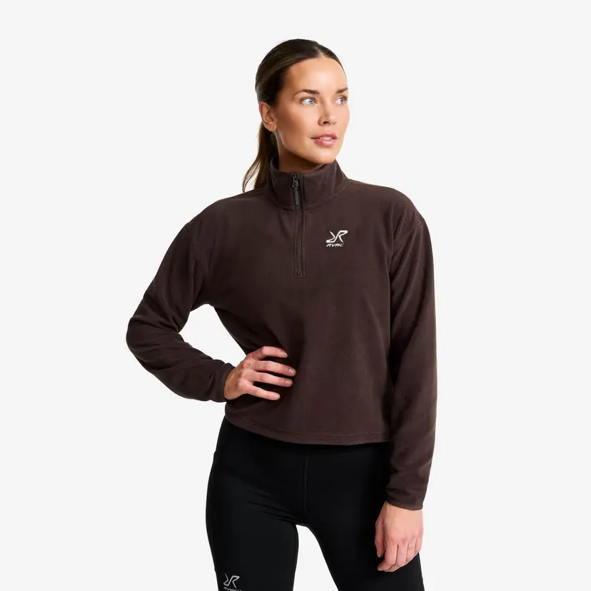 RevolutionRace Hiker Cropped Half-zip Fleece Dame Seal Brown