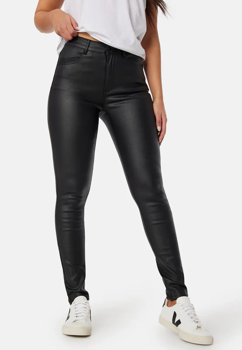 Bubbleroom High Waist Slim Coated Jeans
