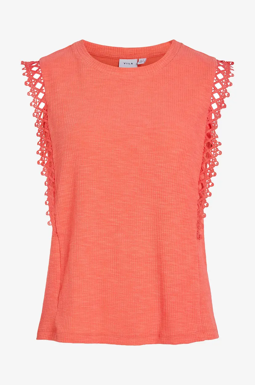 Vila Topp viOtessa O-neck Cap Sleeve Top - Rosa