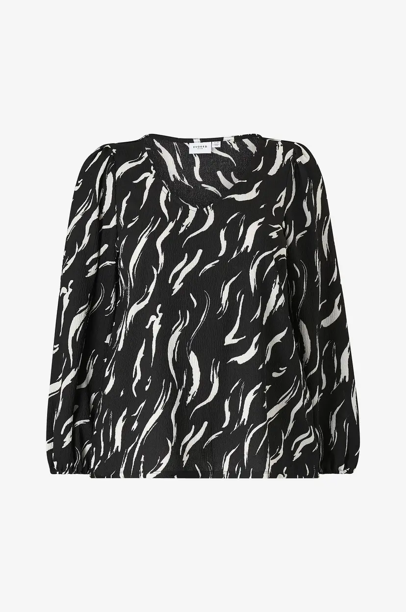 Evoked Vila Topp viLaya L/s V-neck Top - Svart