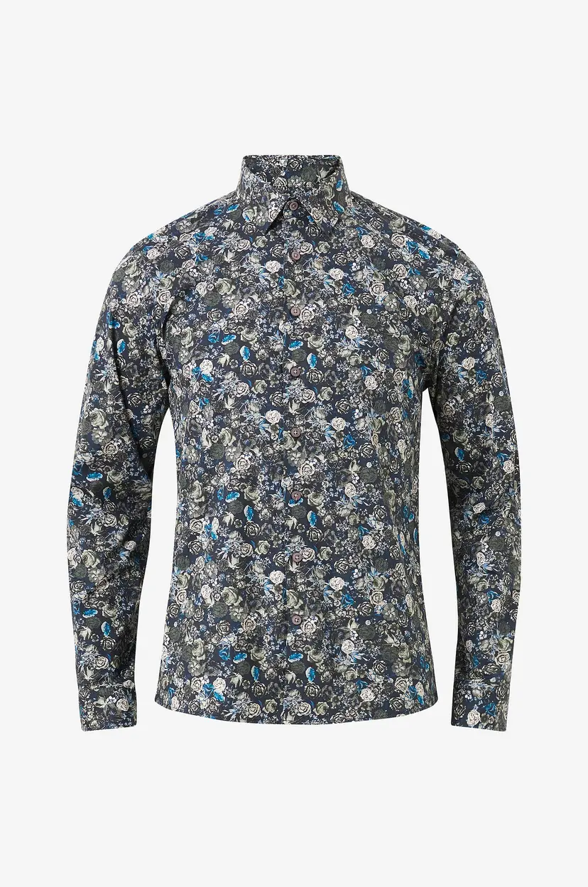 Lindbergh Skjorte AOP Superflex Shirt L/S - Grønn