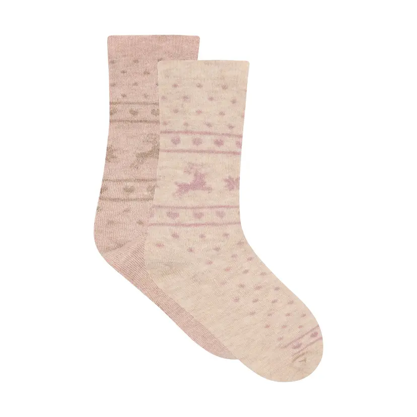 Minymo Minymo - Sokker 2-pk i Ull Burnished Lilac
