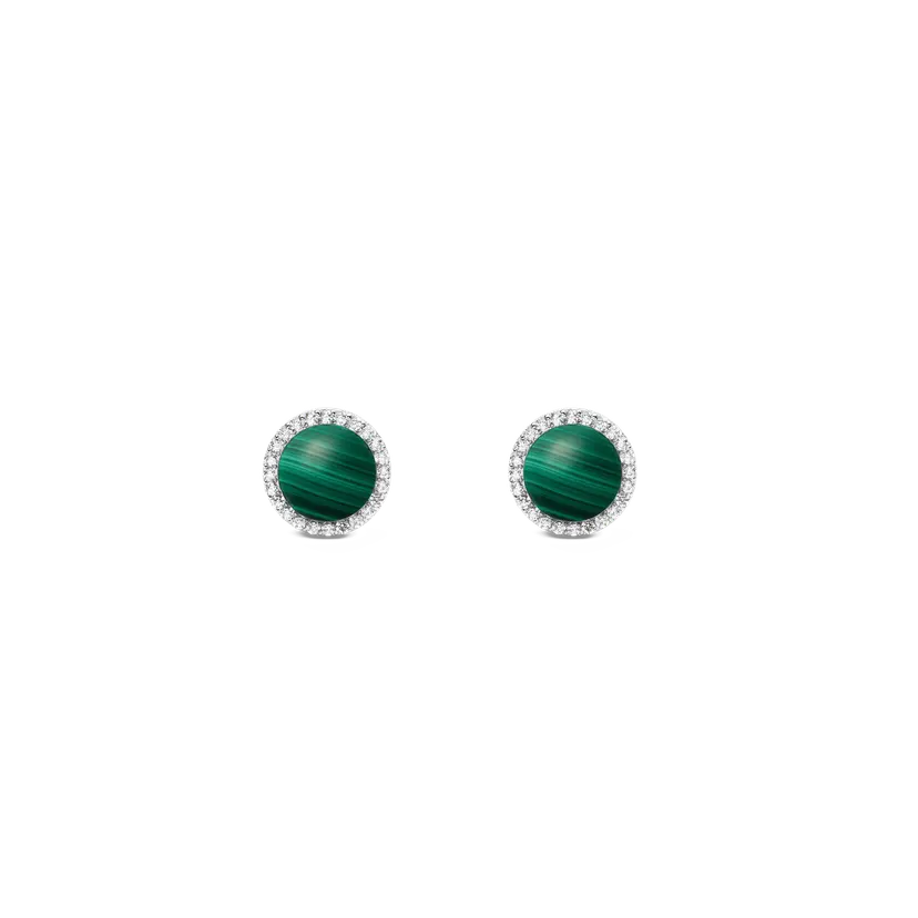 Daniel Wellington Silver Earrings Audrey Malachite | DW
