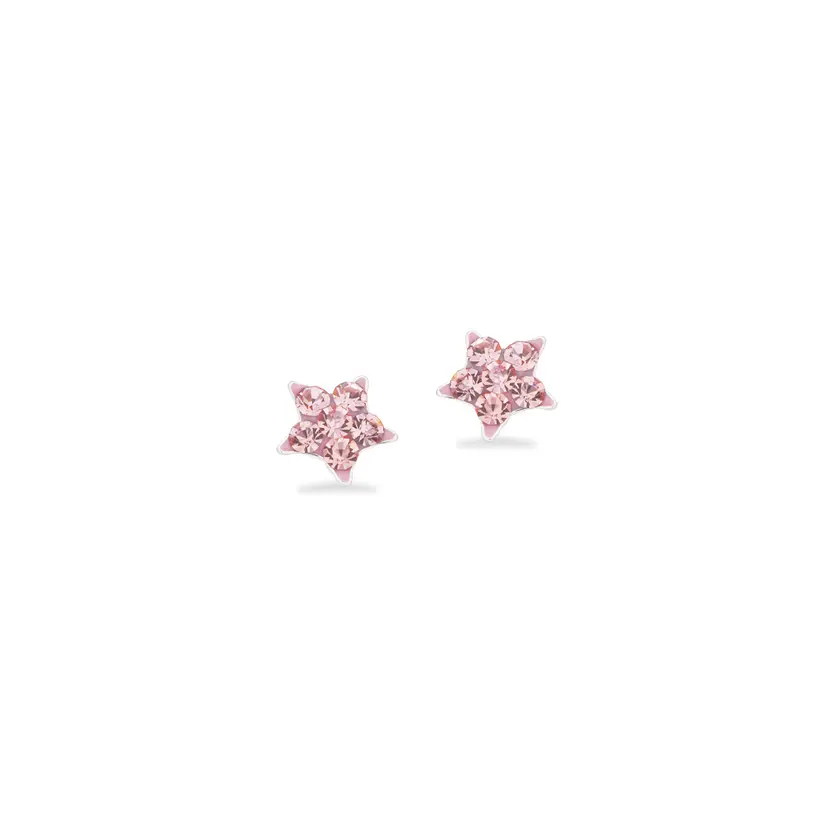 Scrouples Scrouples - Stjerne ørestikker med pink zirkonia i sølv - 166692