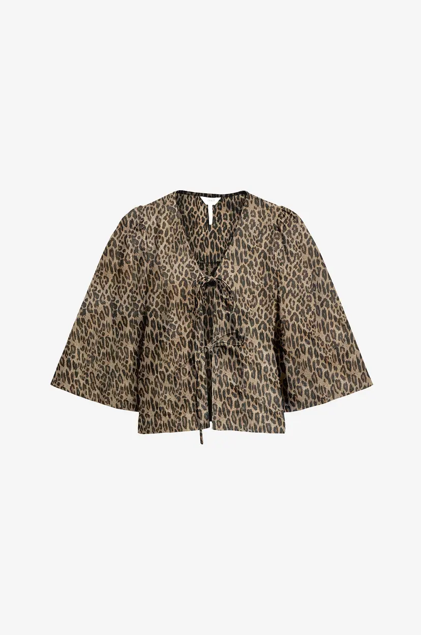 Object Collectors Item Bluse objSeni 2/4 Tie Top E Div - Brun