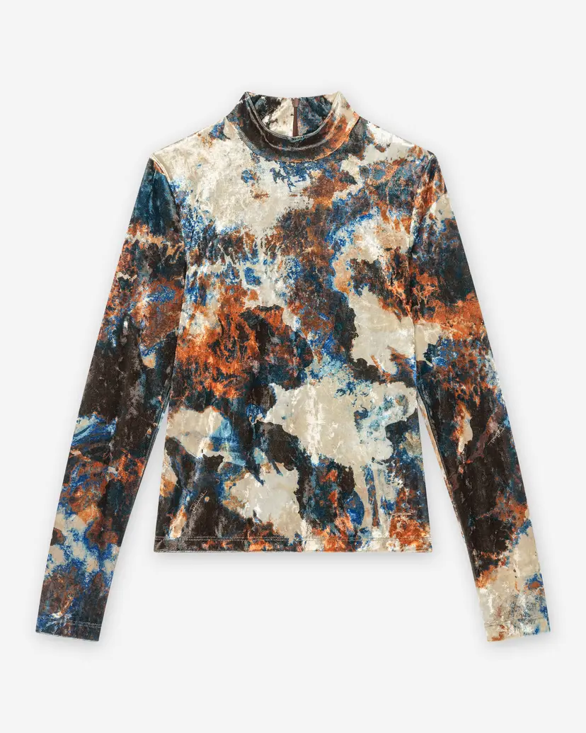 Just Cavalli Just Cavalli Velvet Print Rusty Stain Multicolour Turtleneck sweater