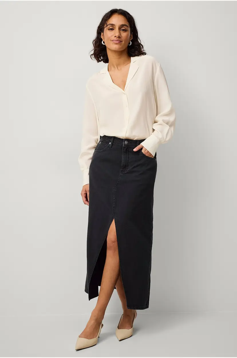 Lee Denim skjørt Maxi Skirt - Svart