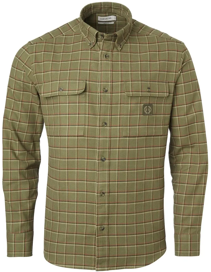 Chevalier Chevalier Heron Flannel Shirt Men Field Green Checked