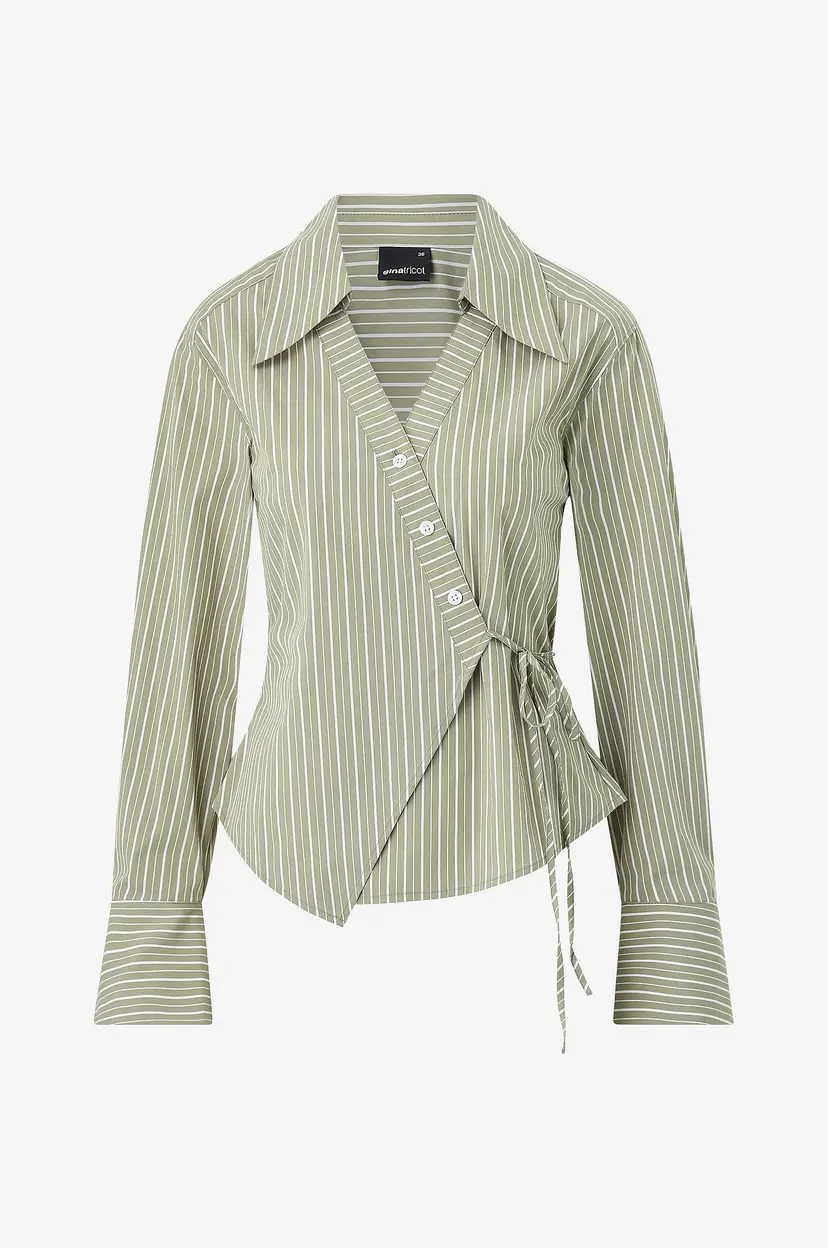 Gina Tricot Skjorte Wrap shirt - Grønn