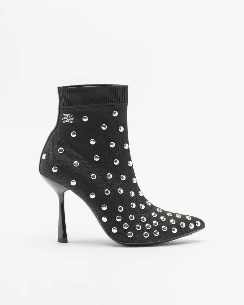 Karl Lagerfeld Karl Lagerfeld Pandara Studs Knit Black Ankle Boots