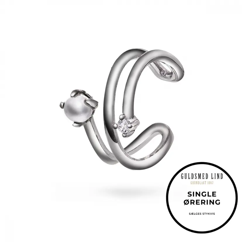 Arne Nordlie Arne Nordlie - Sølv Earcuff i med zirkonia og perle - 68757-05