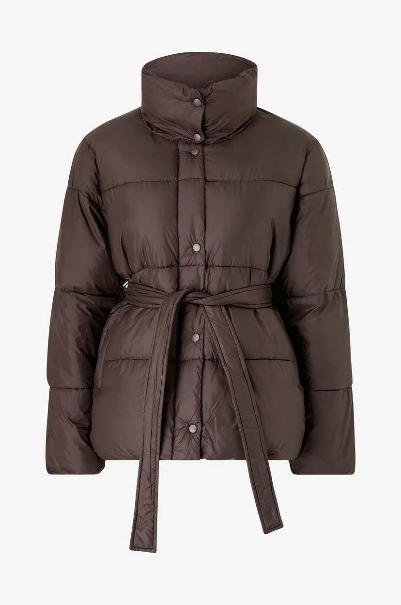 Gina Tricot Pufferjakke Belted Puffer - Brun