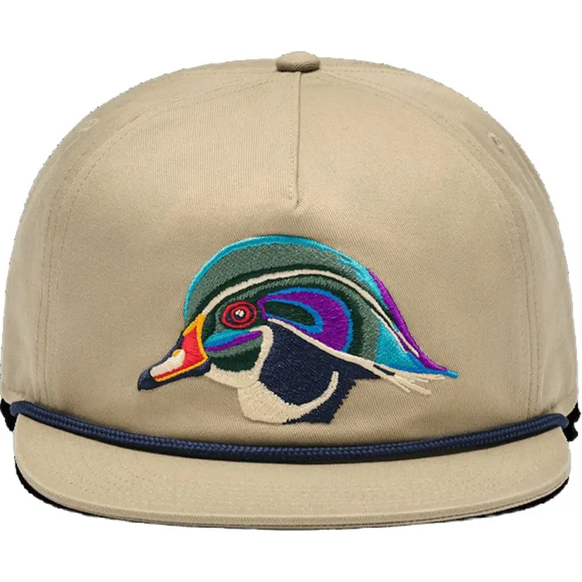 Yeti Yeti Wood Duck Flat Brim Rope Hat Khaki