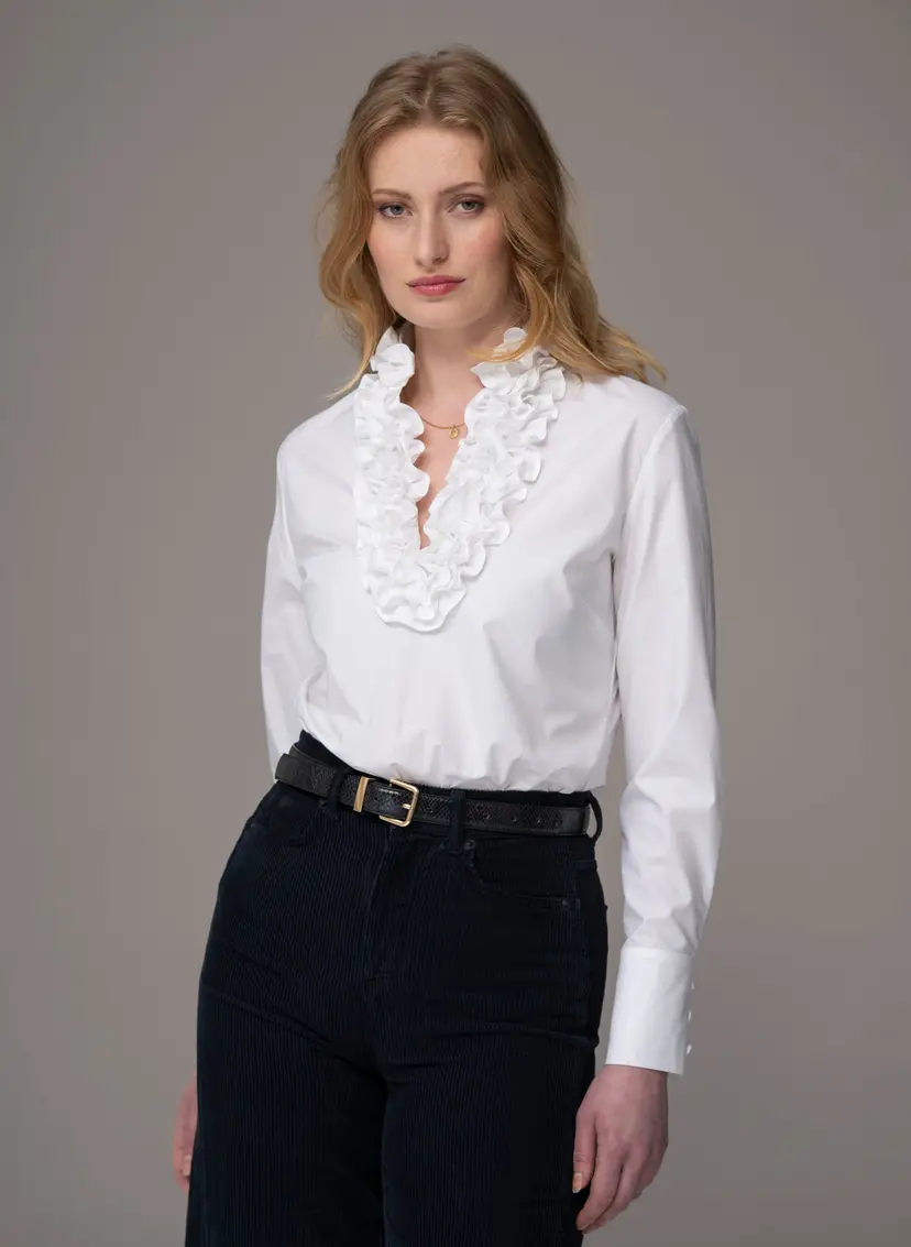 The Shirt Company CONSTANCE BLOUSE - White, Cotton Poplin