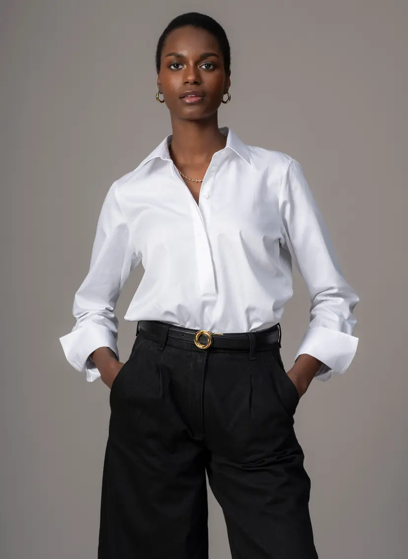 The Shirt Company CARLA SHIRT - White, Organic Cotton Sateen