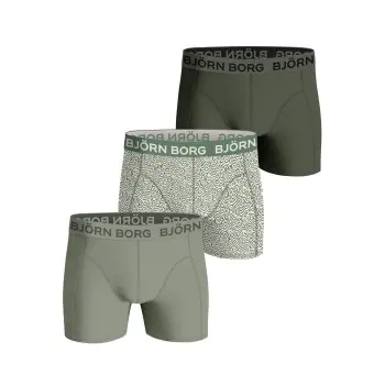 Björn Borg Björn Borg 3P Cotton Stretch Boxer 1721 Grønn Mønster bomull Small Herre