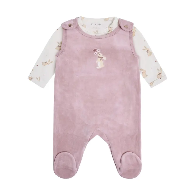 Fixoni Fixoni - Babysett 2-delt Velour Keepsake Lilac