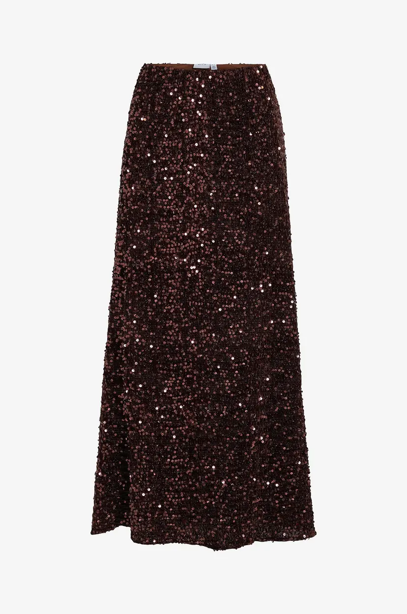 Vila Maxi skjørt viBelieve HW Ankle Sequins Skirt/pt - Natur