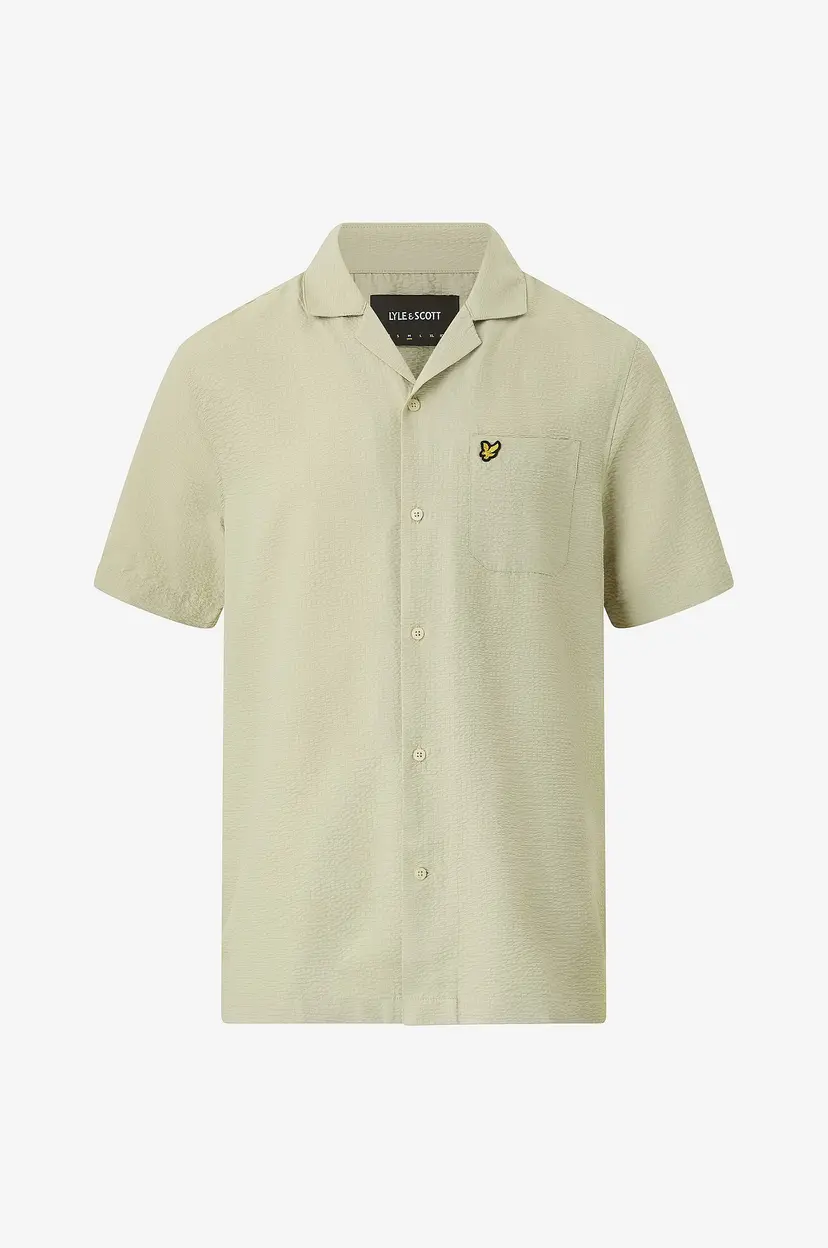 Lyle & Scott Skjorte Crinkle Resort - Beige