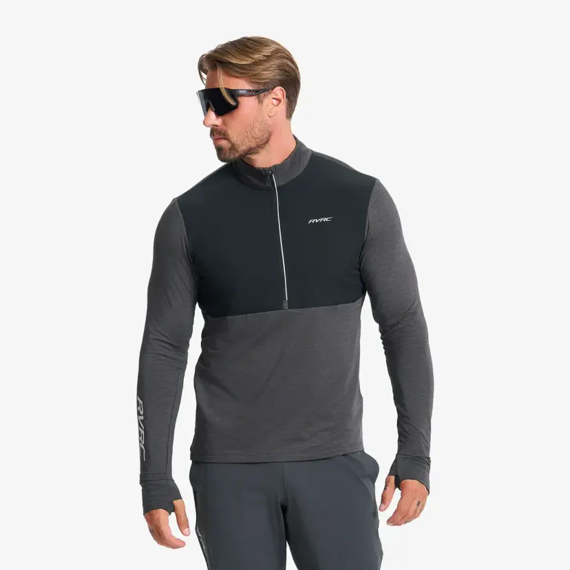 RevolutionRace Discipline Thermo Half-zip Top Herre Anthracite/Black