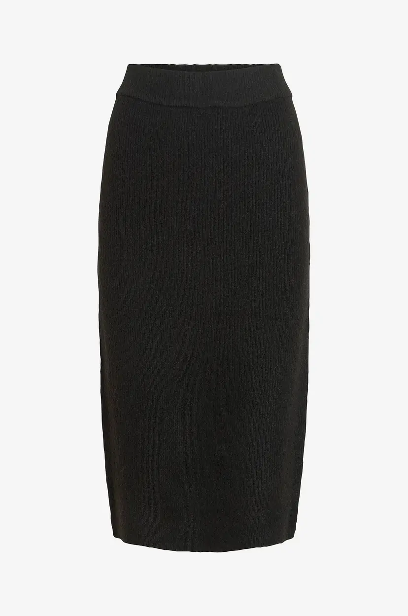 Vila Skjørt viLolo HW Midi Knit - Svart