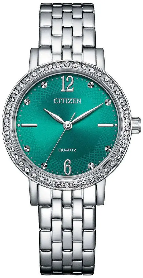 Citizen Citizen Dameklokke EL3100-55Z Dress Grønn/Stål Ø31 mm