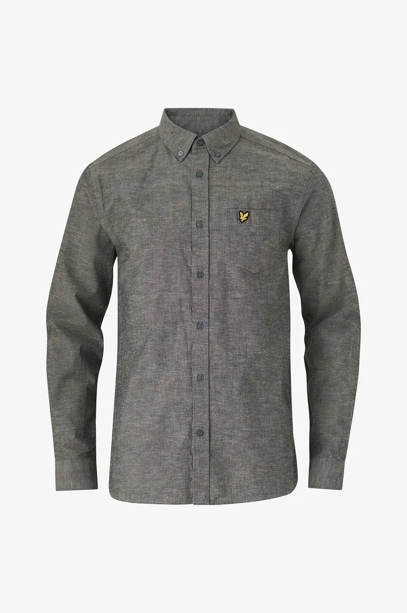 Lyle & Scott Skjorte Cotton Linen Button Down Shirt - Blå