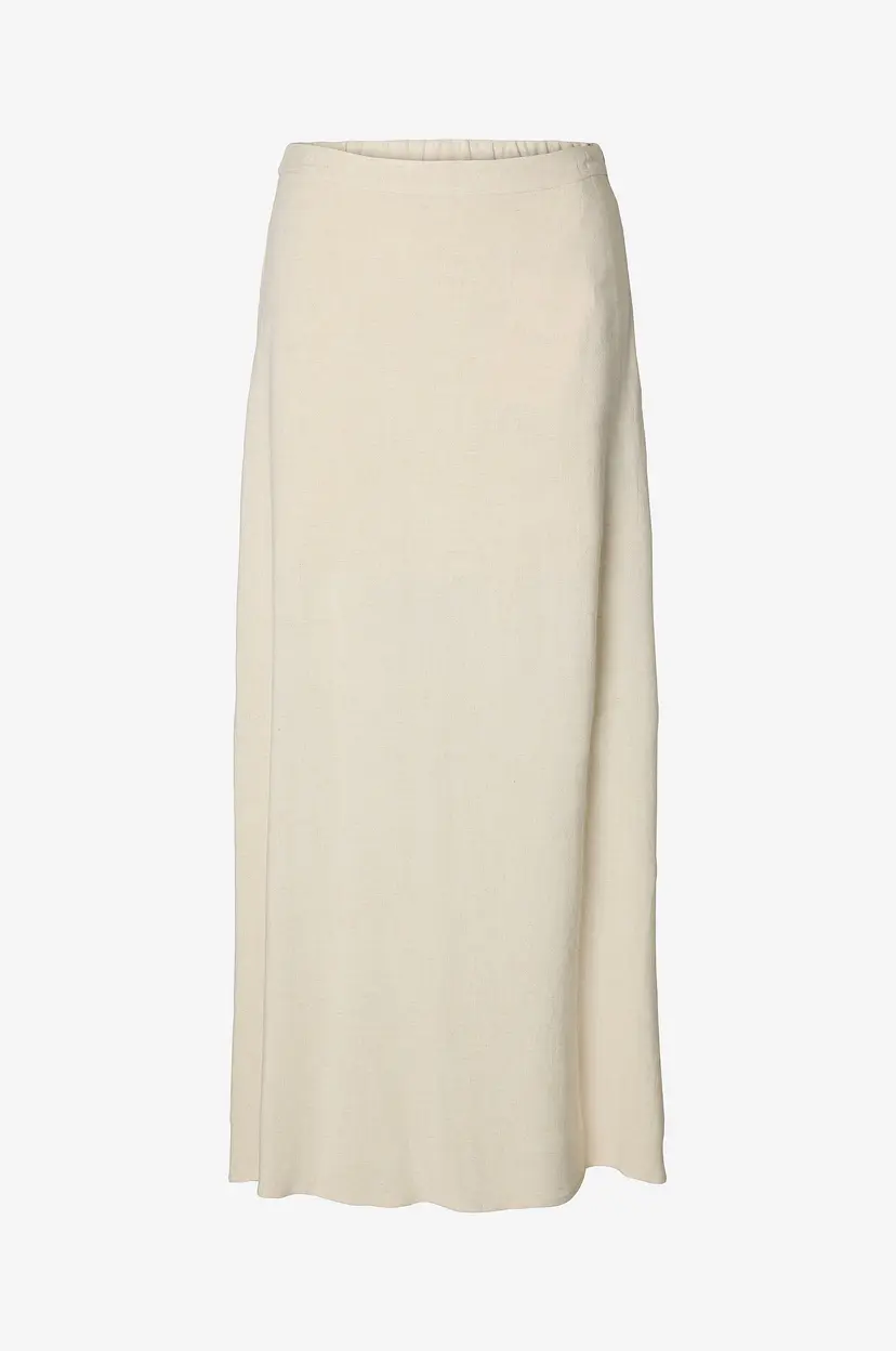 Selected Women Maxi skjørt slfViva HW Ankle Linen Blend Skirt - Beige