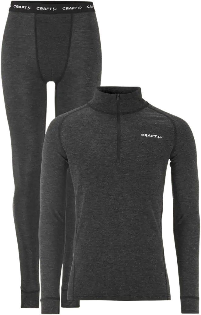 Craft Craft Men's Wool Merino Half Zip Set Black/melange
