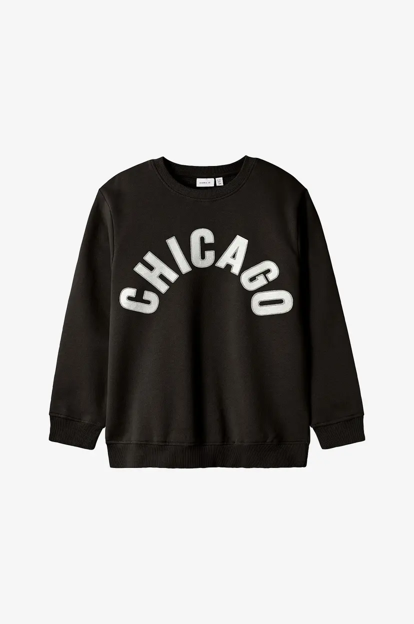 NAME IT Collegegenser nkmBifinn LS Nreg Sweat Unb - Svart