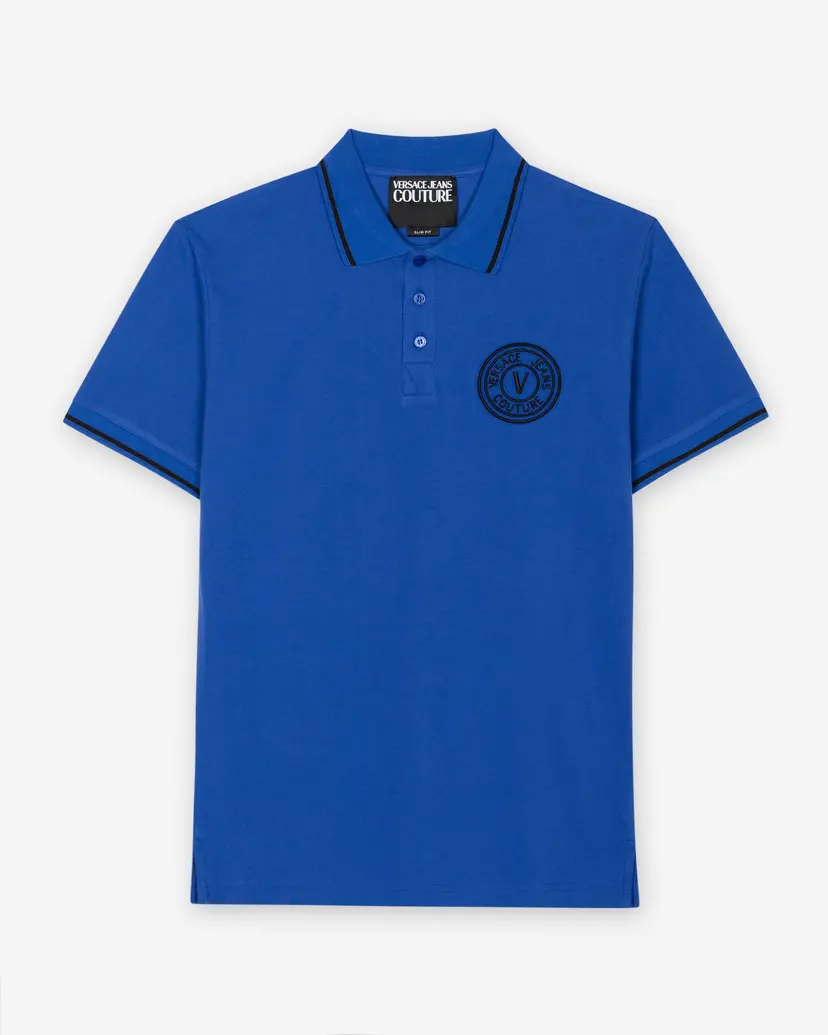 Versace Jeans Couture Versace Jeans Couture 79GAGT01 Blue Cotton pique polo shirt