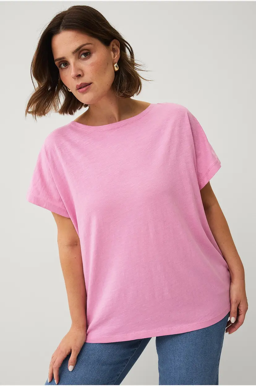 Ellos Plus collection Topp med kort erme - Rosa