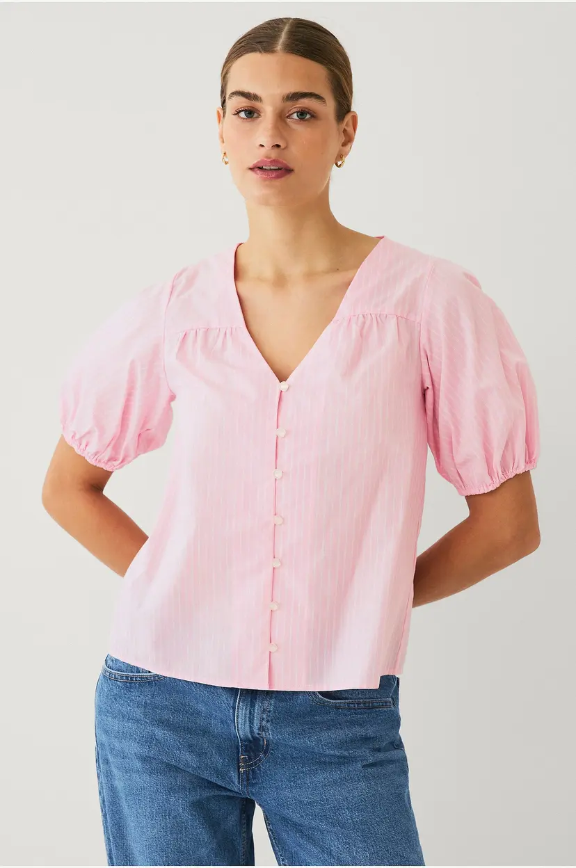 Ellos Collection Bluse med puffermermer - Rosa