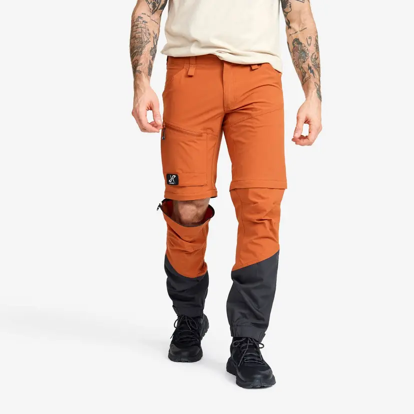 RevolutionRace Range Pro Stretch T Zip-off Pants Herre Teracotta Brown/Anthracite