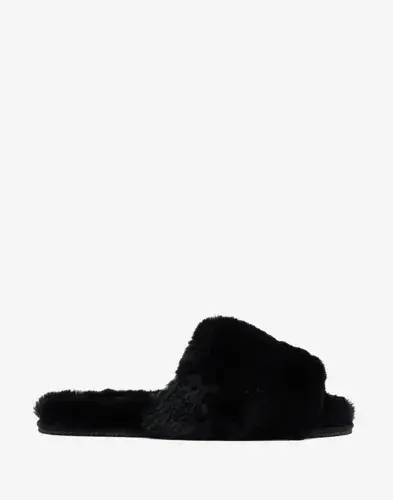 Nelly Nelly - Svart - Cosy Faux Fur Slipper