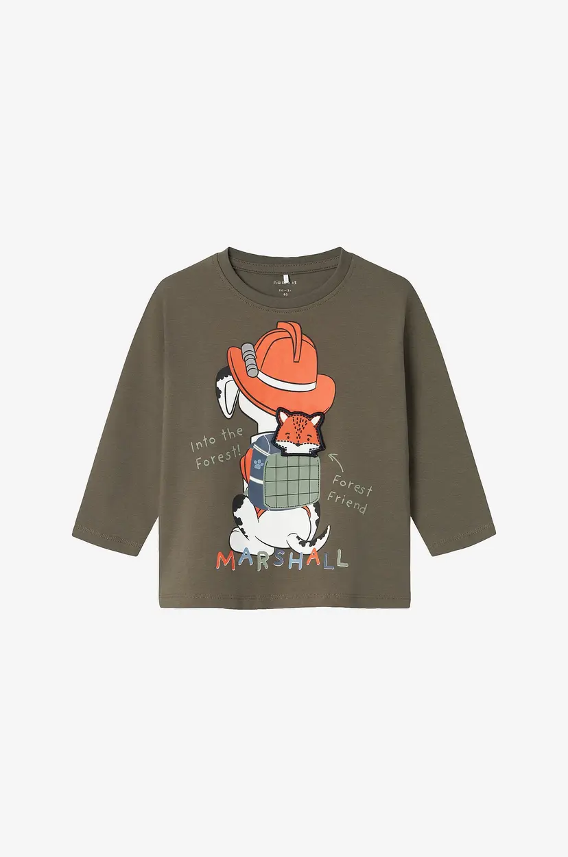 NAME IT T-skjorte nmmSino Pawpatrol LS Nreg Top Box - Grønn
