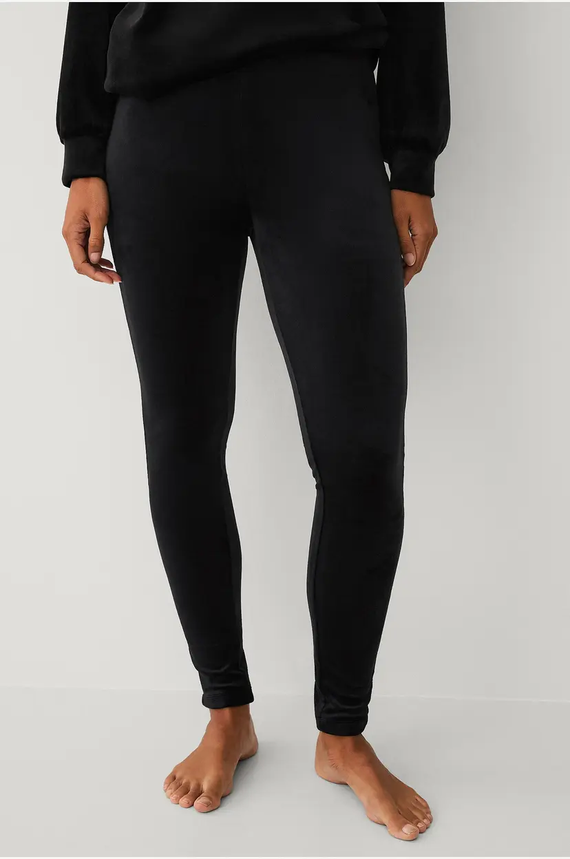 Ellos Collection Leggings i velur - Svart