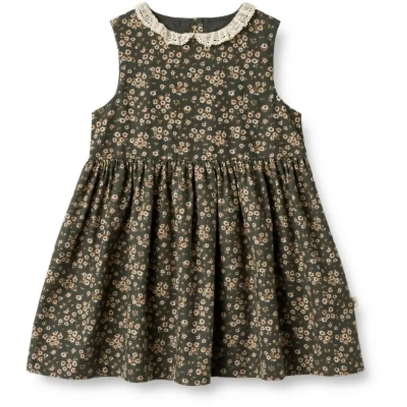 Wheat Wheat Dress Elma Sleeveless Black Coal Flowers (98 /3 år)