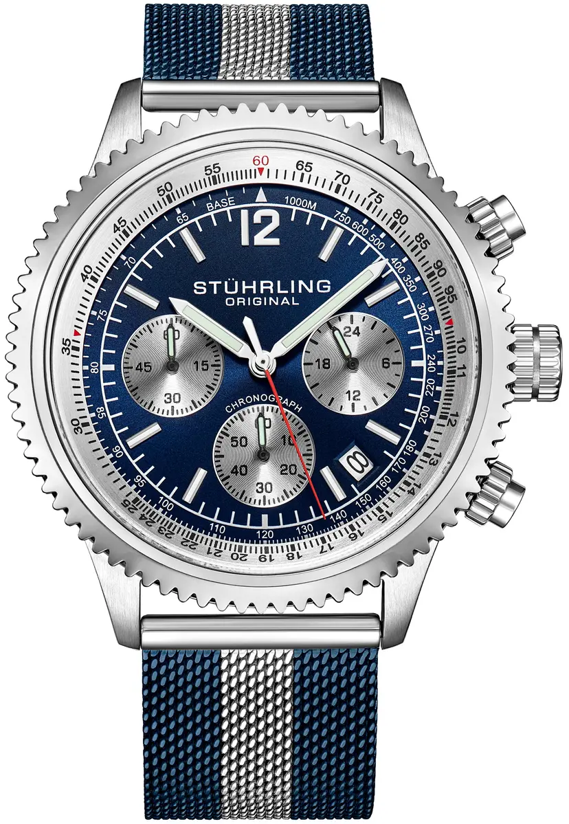 Stührling Original Stührling Original Herreklokke 4015.4 Monaco Blå/Stål Ø44 mm