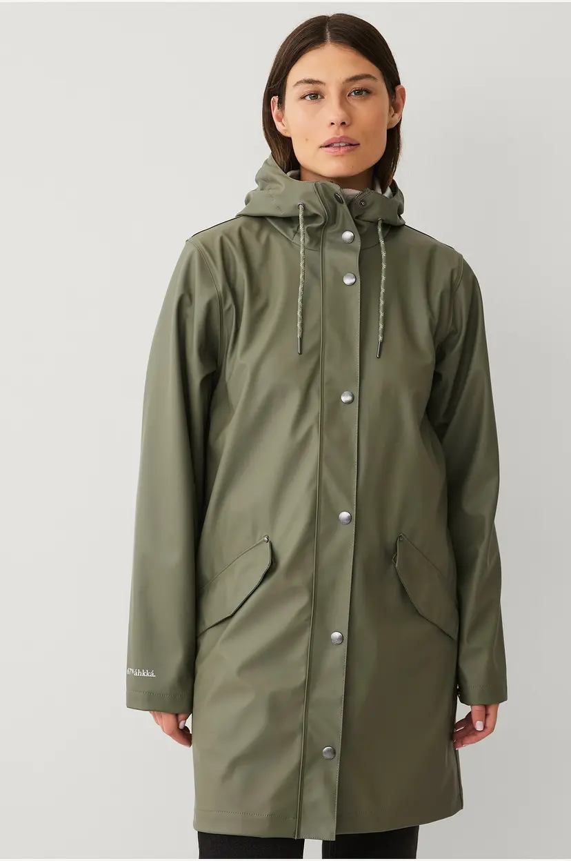 Áhkká Regnjakke PU Parka W - Grønn