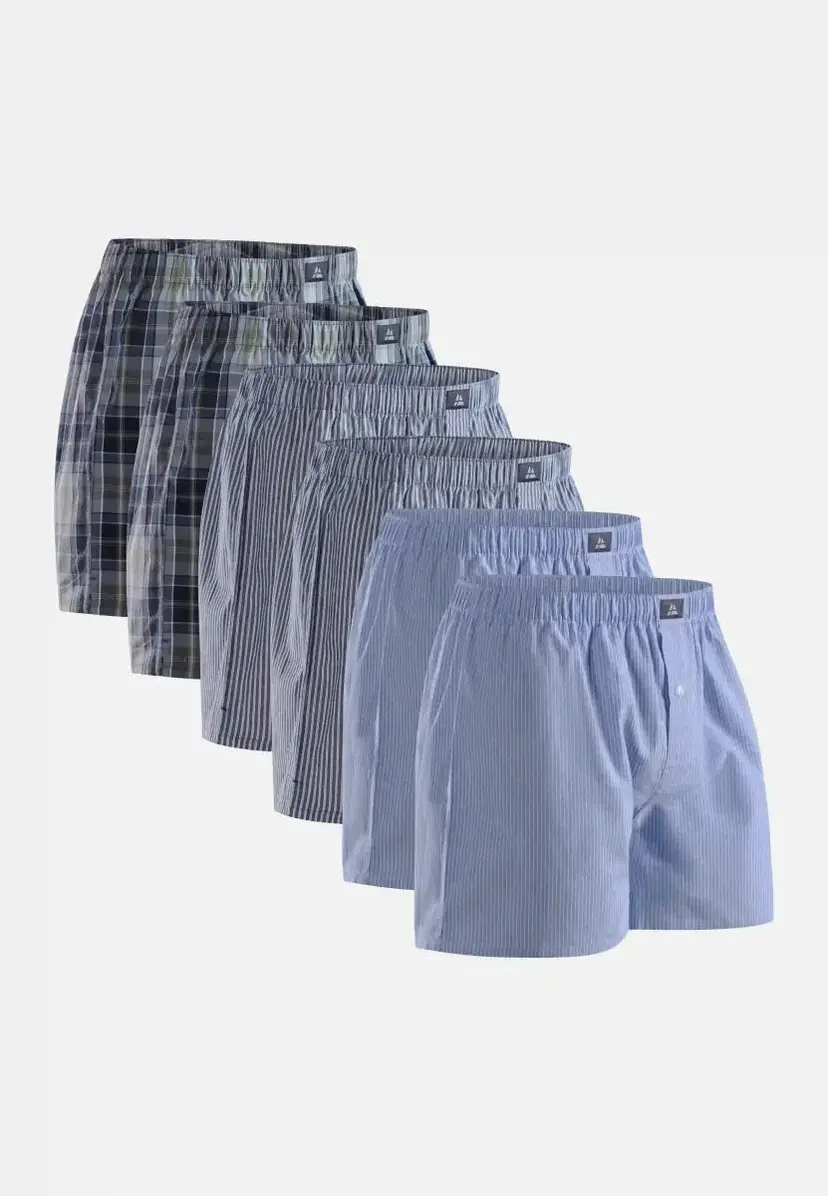 DANISH ENDURANCE DANISH ENDURANCE ORGANIC WOVEN BOXERSHORTS Blå/stribede mix 3XL