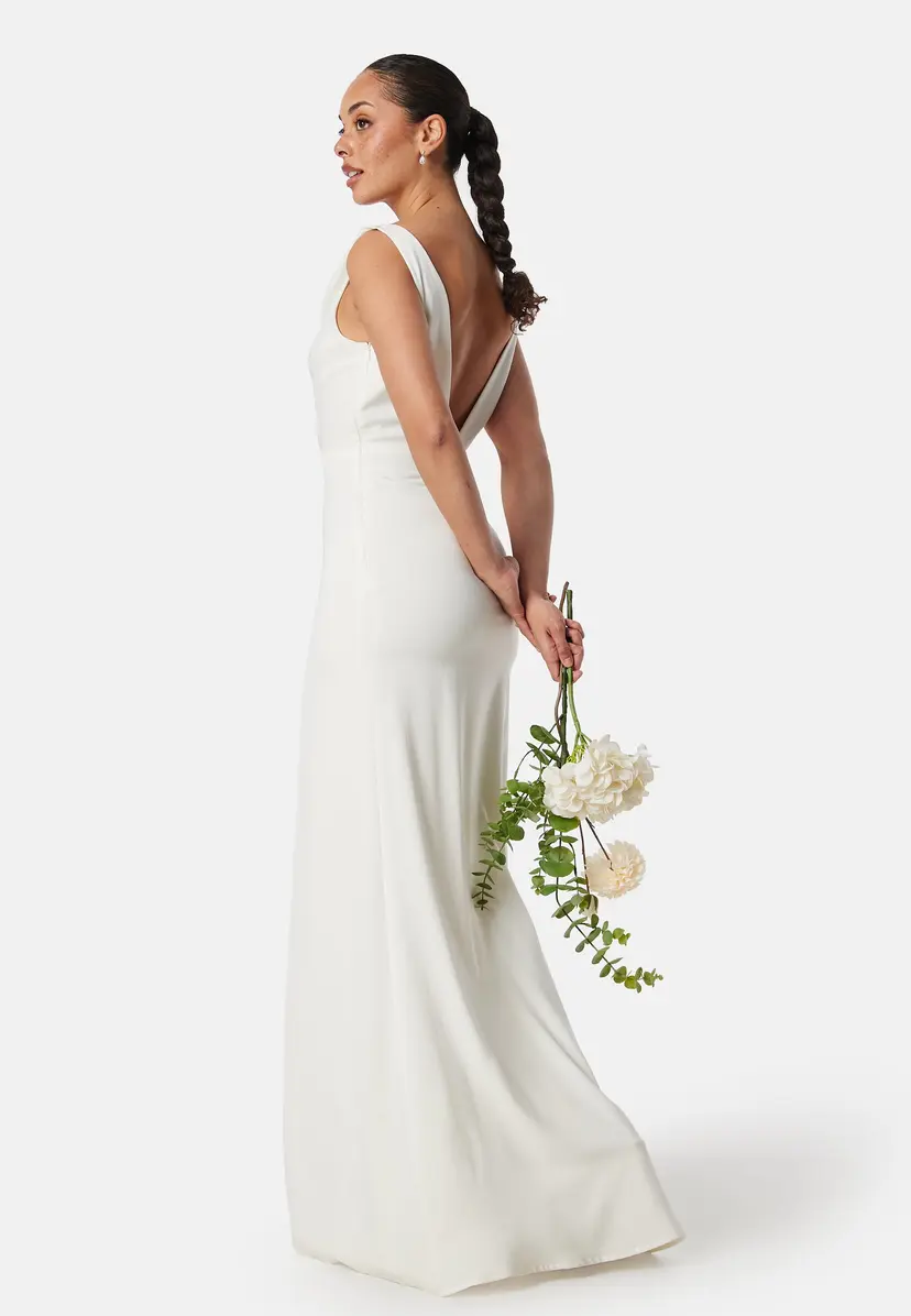 Bubbleroom Occasion Waterfall Twist Shoulder Gown