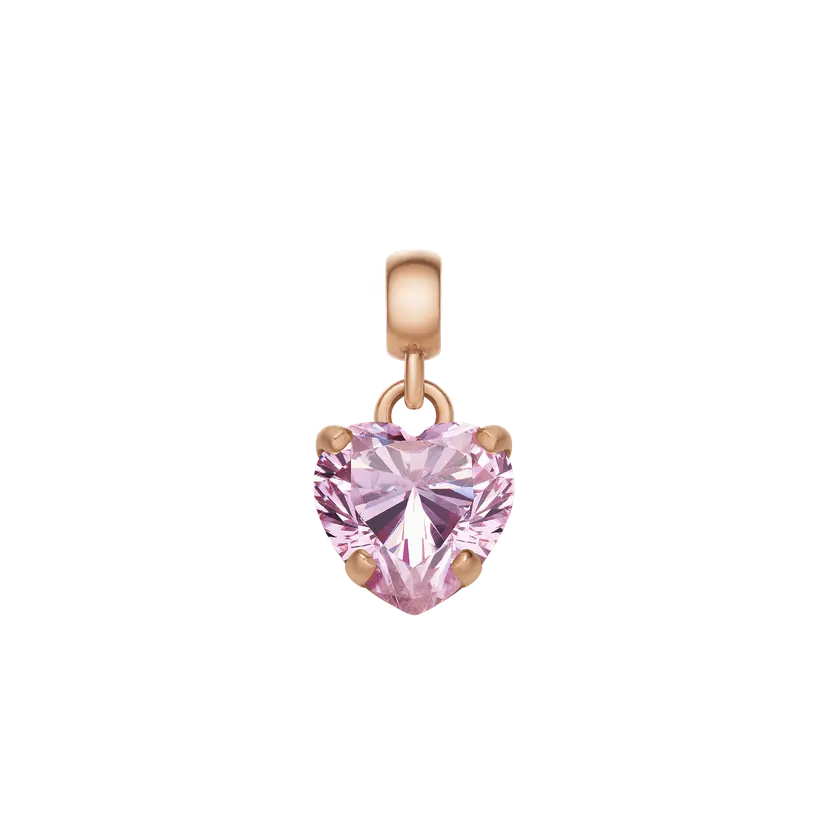 Daniel Wellington Rose Gold/pink Charm Heart Pink Crystal Rg | DW
