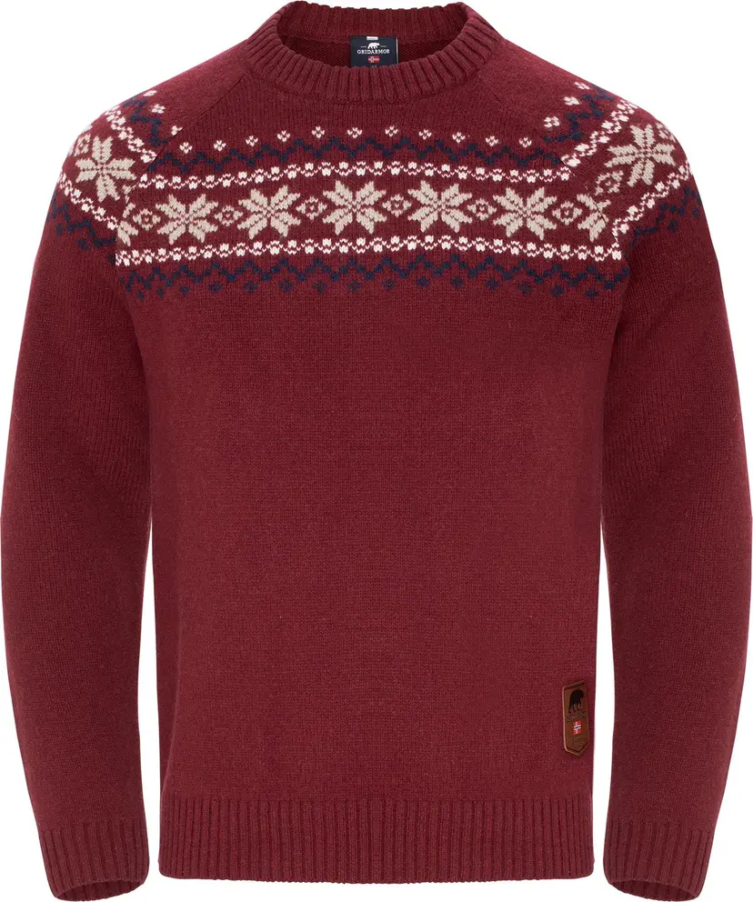 Gridarmor Gridarmor Men's Snøkrystall Round Neck Ullgenser Tawny Port