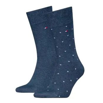 Tommy Hilfiger Tommy Hilfiger Strømper 2P Men Dot Socks Jeansblå Str 39/42 Herre