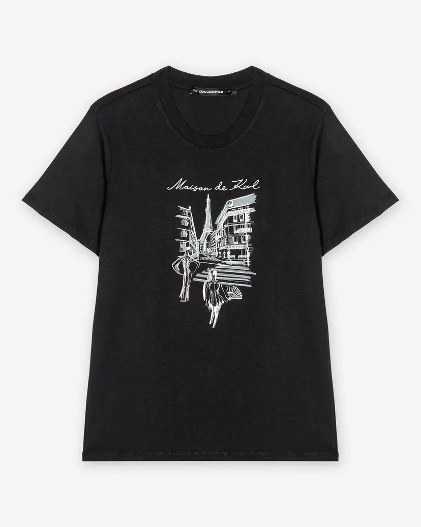 Karl Lagerfeld Karl Lagerfeld Paris Sketch Street Black T-shirt