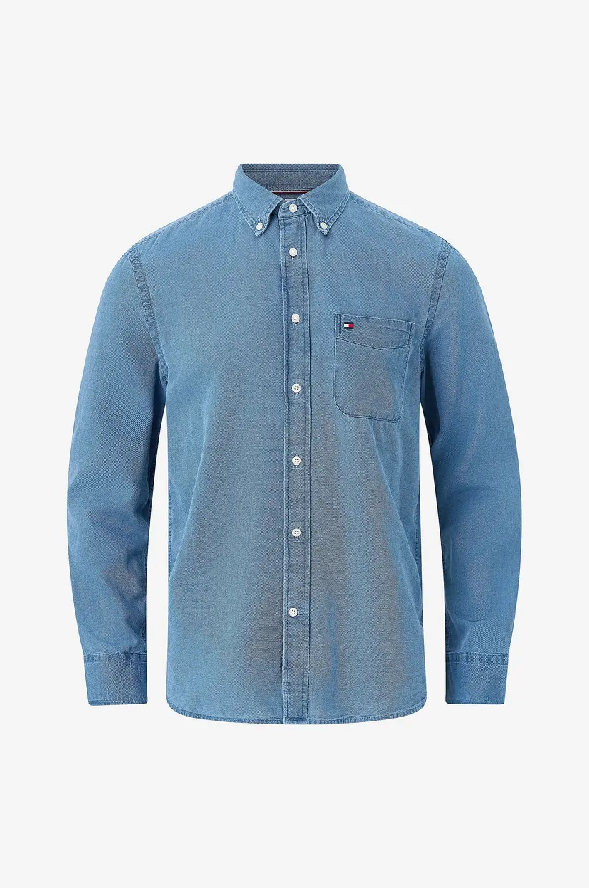 Tommy Hilfiger Skjorte Indigo Dobby Rf Shirt - Blå