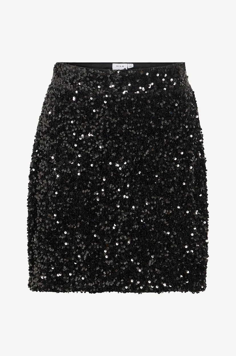 Vila Skjørt viFaith HW Short Sequin - Svart